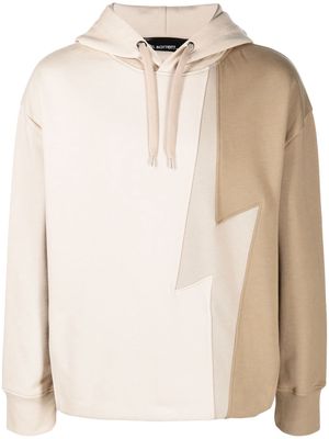Neil Barrett Tri-colour Thunderbolt cotton hoodie - Neutrals