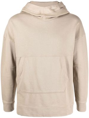 Ten C funnel-neck cotton hoodie - Neutrals