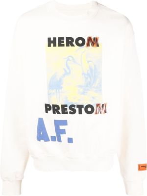 Heron Preston logo-print long-sleeve sweatshirt - Neutrals