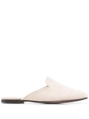 12 STOREEZ curved cut-out slip-on mules - Neutrals