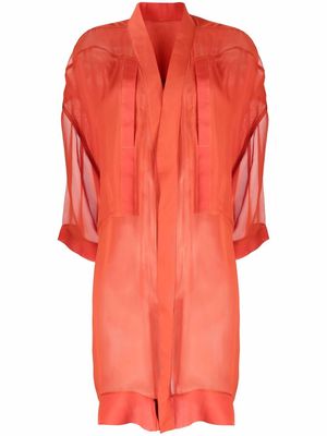 Rick Owens wide style silk shirt - Orange