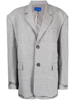 Ader Error scalloped design oversized blazer - Grey