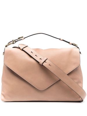 Alberta Ferretti envelope leather tote bag - Neutrals