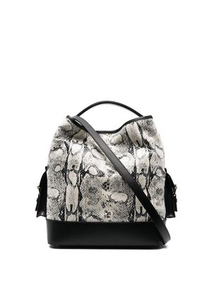Alberta Ferretti animal-pattern leather tote bag - White