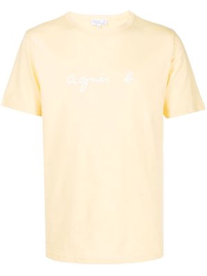 agnès b. logo-print T-shirt - Yellow