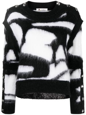 Ports 1961 two-tone knitted jumper - Black
