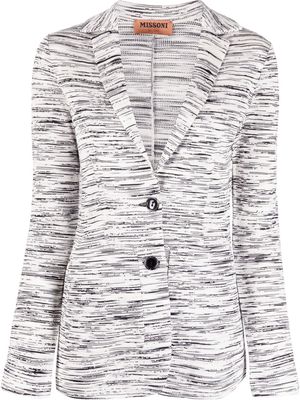 Missoni stripe-knit single-breasted blazer - Grey