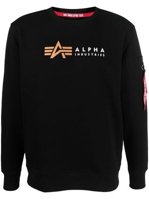 Alpha Industries logo-print crew neck sweatshirt - Black