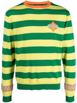 Alanui Striped Icon virgin-wool sweater - Green