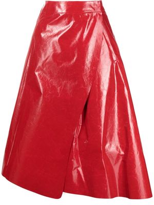 Ferrari asymmetric leather skirt - Red