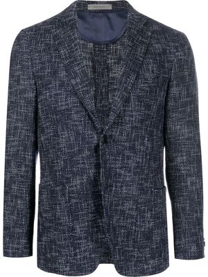 Corneliani woven single-breasted jacket - Blue
