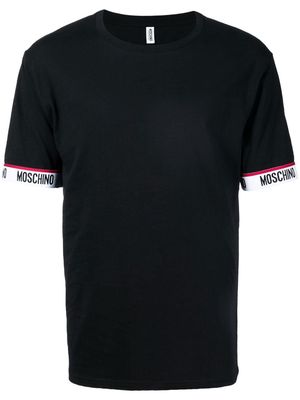 Moschino logo-tape T-shirt - Black