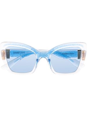 Dolce & Gabbana Eyewear glittered cat-eye frame sunglasses - Blue