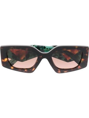Prada Eyewear colour-block square-frame sunglasses - Green