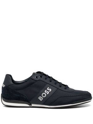 BOSS logo-print lace-up trainers - Blue