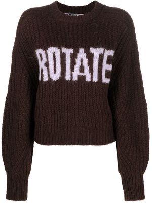 ROTATE Shandy logo intarsia jumper - Brown