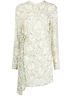 Roseanna butterfly-print belted minidress - Neutrals