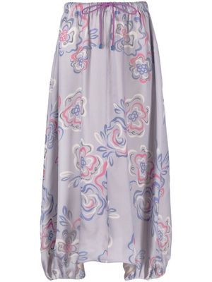 Giorgio Armani floral pattern high-waisted skirt - Blue