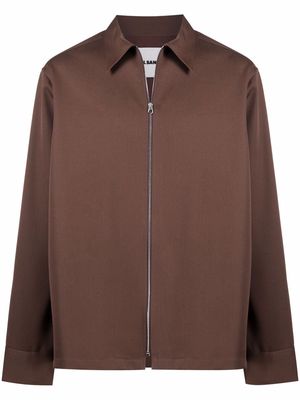 Jil Sander zip-up wool jacket - Brown