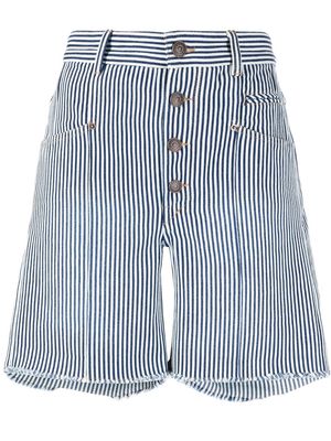 Isabel Marant striped high-waisted shorts - Blue