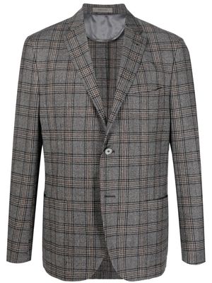 Corneliani check-print virgin wool blazer - Grey