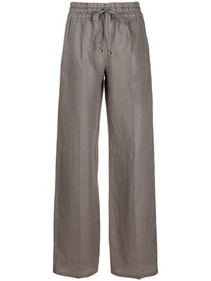 Kiton linen straight-leg trousers - Grey