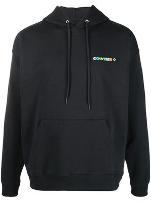 Converse graphic-print cotton-blend hoodie - Black