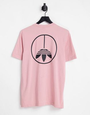 adidas Originals United t-shirt in pale pink with back print