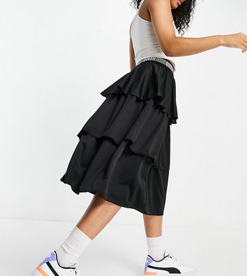 Puma Queen frill tiered skirt in black