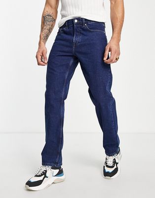 Only & Sons Edge loose fit jeans in darkwash blue
