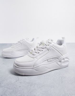 Buffalo Flat Simple 2.0 flatform sneakers in white