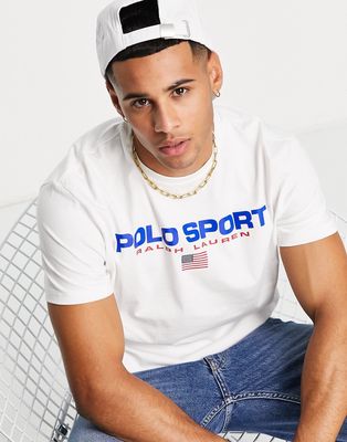 Polo Ralph Lauren Sports capsule front print T-shirt in white