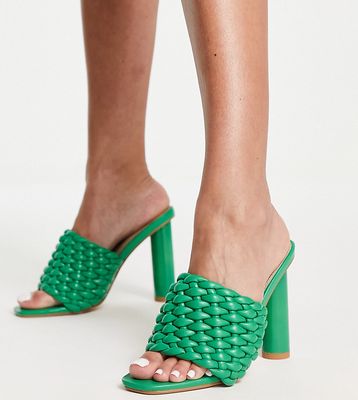 RAID Wide Fit Knottie mule heeled sandals in green