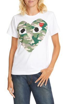 COMME DES GARCONS PLAY Camouflage Heart Tee in White