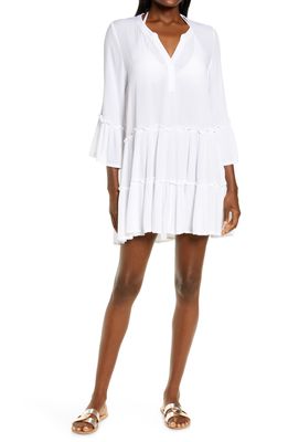 Elan V-Neck Cover-Up Dress in White
