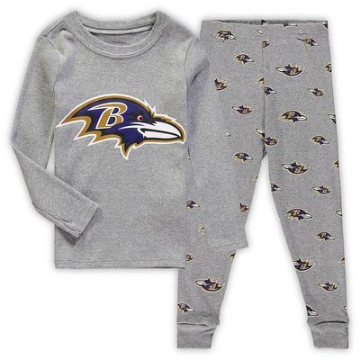 Outerstuff Toddler Heathered Gray Baltimore Ravens Sleep Set in Heather Gray