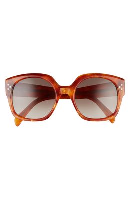 CELINE 55mm Gradient Round Sunglasses in Blonde Havana/Brown