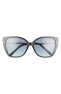 Tiffany & Co. 57mm Cat Eye Sunglasses in Black Blue