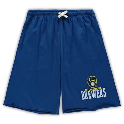 PROFILE Men's Royal Milwaukee Brewers Big & Tall French Terry Shorts
