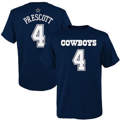 Outerstuff Youth Dak Prescott Navy Dallas Cowboys Mainliner Player Name & Number T-Shirt