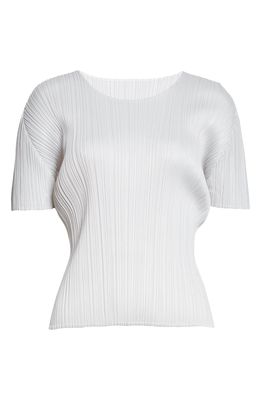 PLEATS PLEASE ISSEY MIYAKE Pleated Top in Light Grey