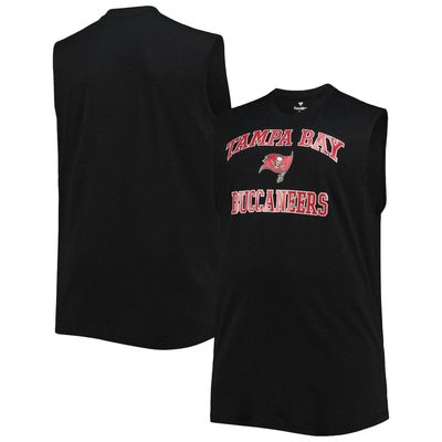 PROFILE Men's Black Tampa Bay Buccaneers Big & Tall Muscle Tank Top