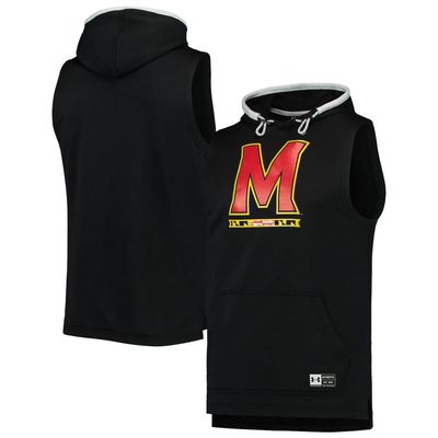 Men's Under Armour Black Maryland Terrapins Game Day Tech Sleeveless Hoodie