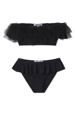 Stella Cove Tulle Two-Piece Swimsuit in Black