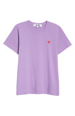 COMME DES GARCONS PLAY Women's Small Heart Cotton T-Shirt in Purple