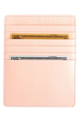 ROYCE New York Leather Vaccine Card Holder in Light Pink