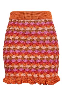 AYNI Liya Crochet Skirt in Tomato