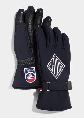 Logo-Embroidered Ski Gloves