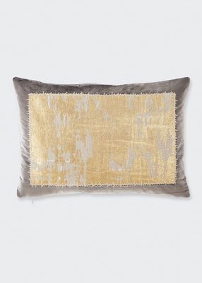 Distressed Metallic Lace 14" x 20" Decorative Pillow