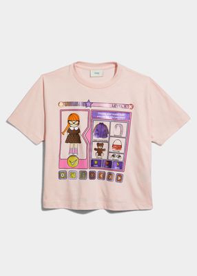 Girl's Fendi Doll Graphic T-Shirt, Size 4-6